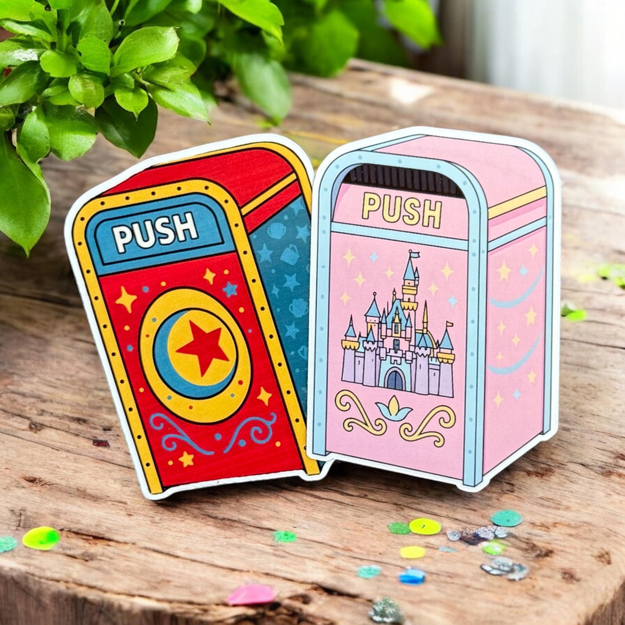 Disney Theme Park Trash Can Stickers â€“ Set of 6 | WDW Set of 4 | Disneyland Set of 2 | Vinyl Stickers for Water Bottles, Laptops & Planners