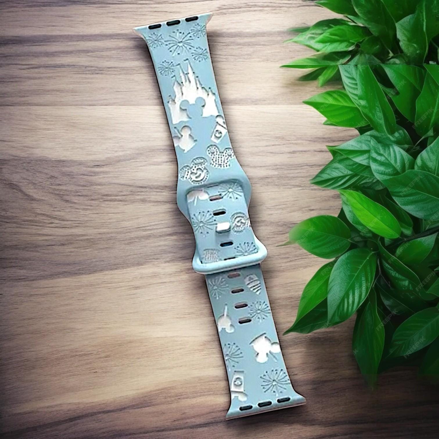 Disney-Inspired Apple Watch Band â€“ Castle, Mickey, Fireworks Design | Cute Silicone Strap for Apple Watch Series 1-9 | Magical Gift