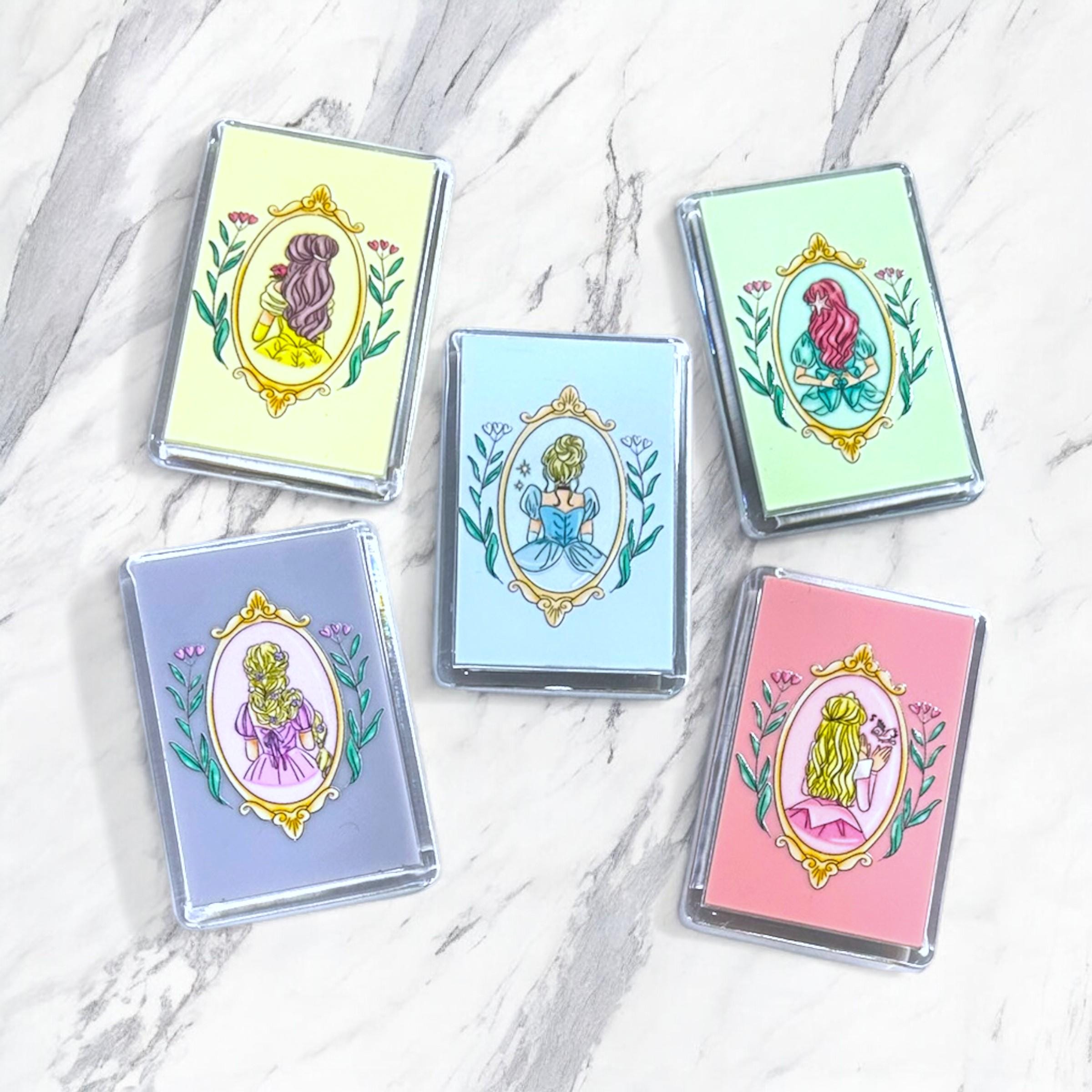 Disney Princess Silhouette Magnet Set | 2" x 3" Pastel Princess Fridge Magnets | Fairytale Kitchen Decor | Disney-Inspired Gifts