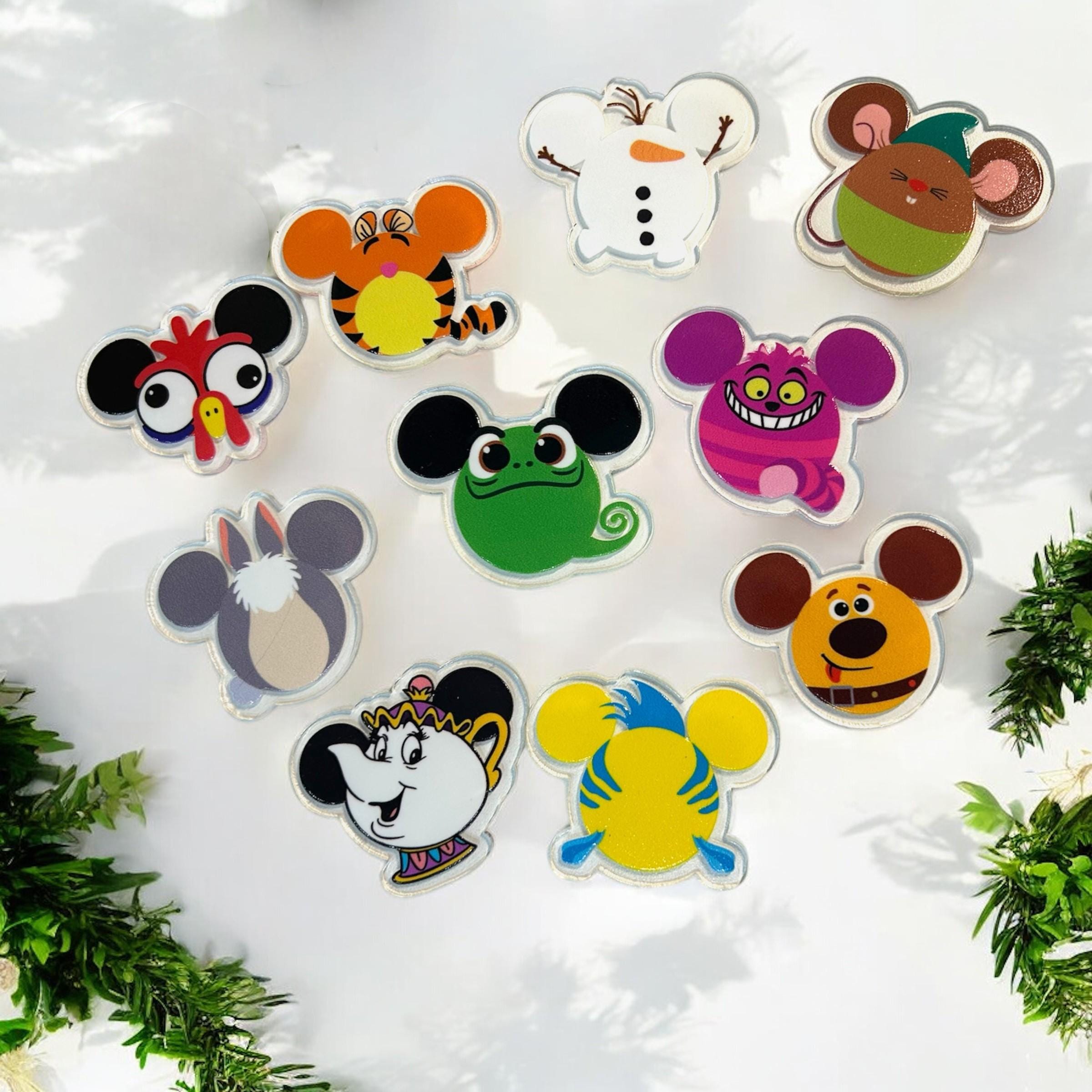 Disney Inspired Character Magnets | Cute 2â€ Acrylic Magnets | Fridge or Locker Decor | Pixar & Animated Movie Gift Set