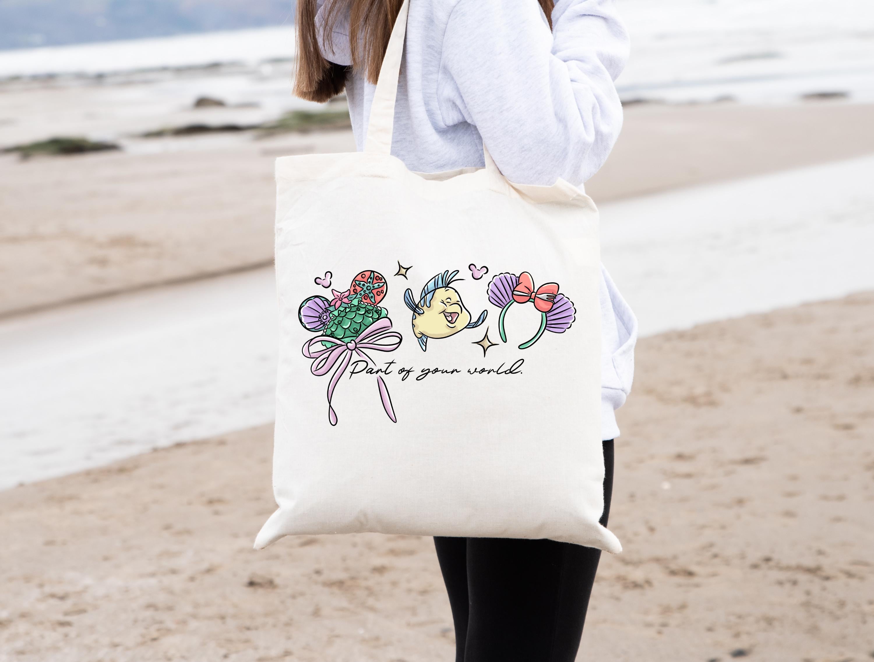 Disney Little Mermaid Tote Bag Flounder Princess Bag