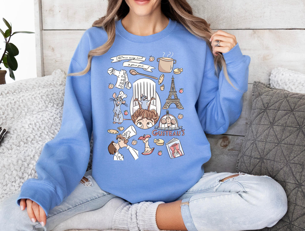 Disney Ratatouille Gildan Sweatshirt Crew Neck Remi Shirt