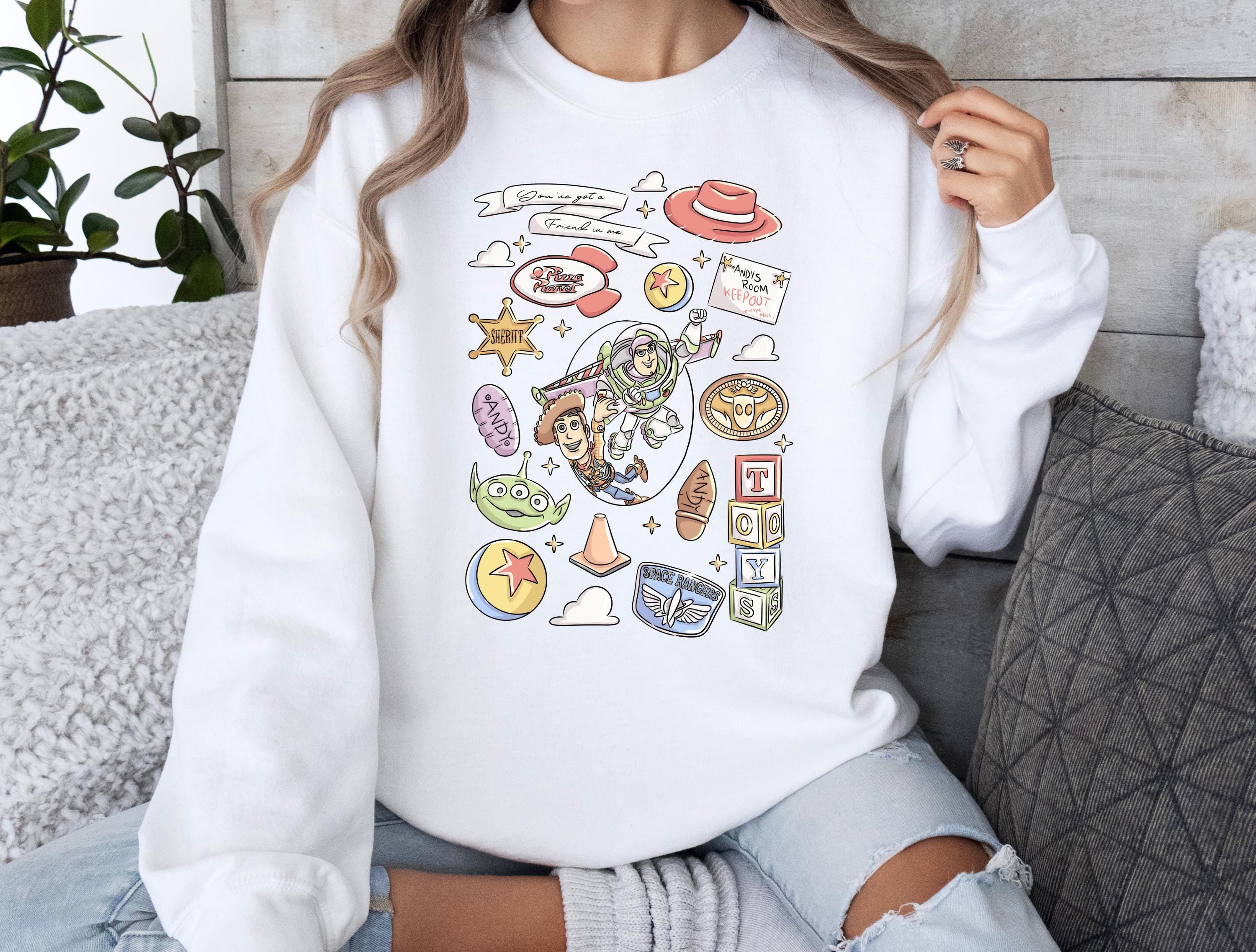 Disney Toy Story Sweatshirt Buzz Woody Coquette Shirt