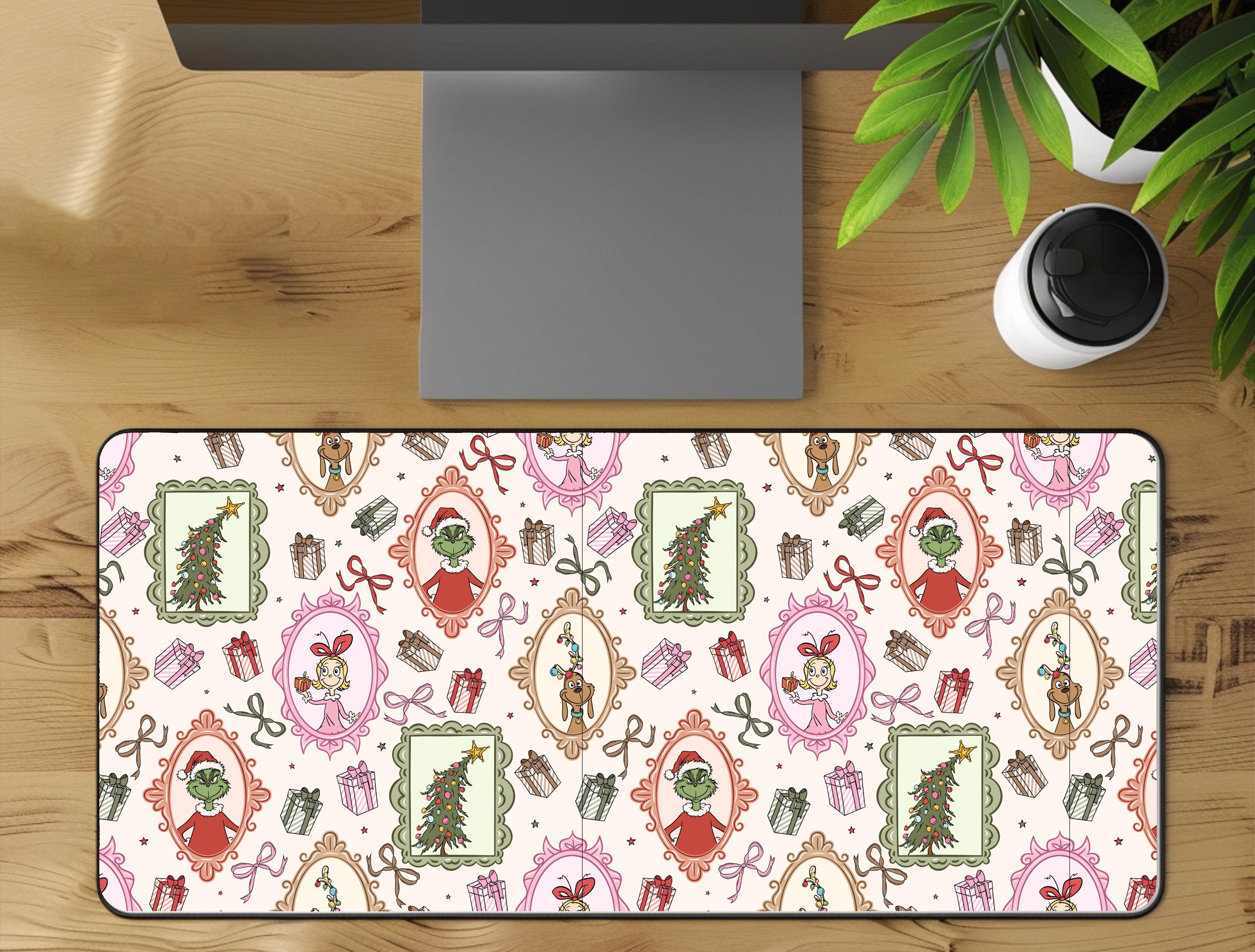 Mean One Desk Mat Christmas Mouse Pad Green Guy
