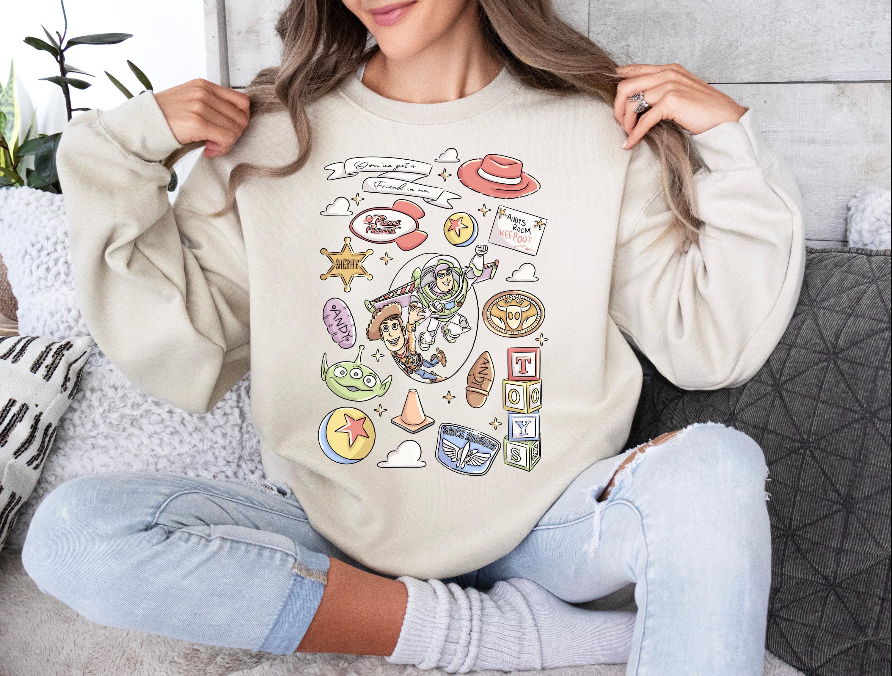 Disney Toy Story Sweatshirt Buzz Woody Coquette Shirt