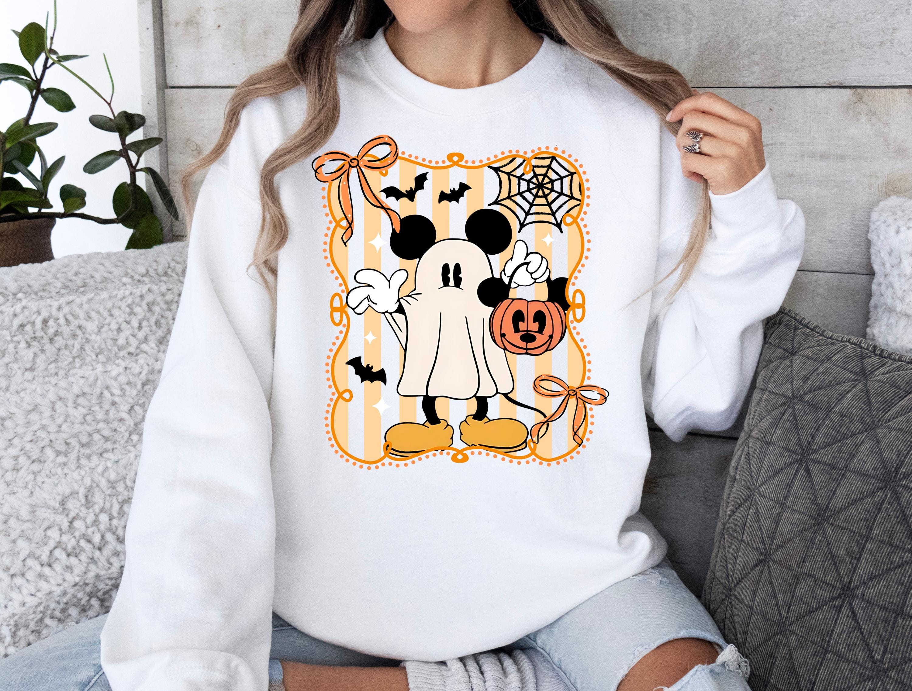 Disney Mickey Halloween Sweatshirt Ghost Coquette Shirt