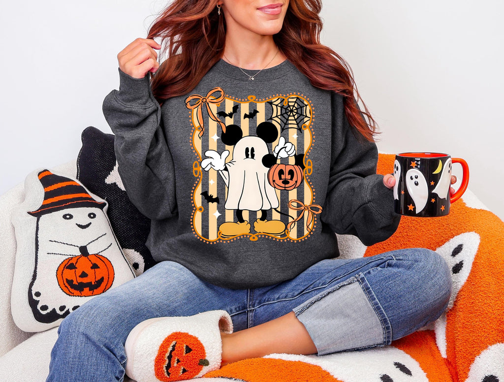 Disney Mickey Halloween Sweatshirt Ghost Coquette Shirt