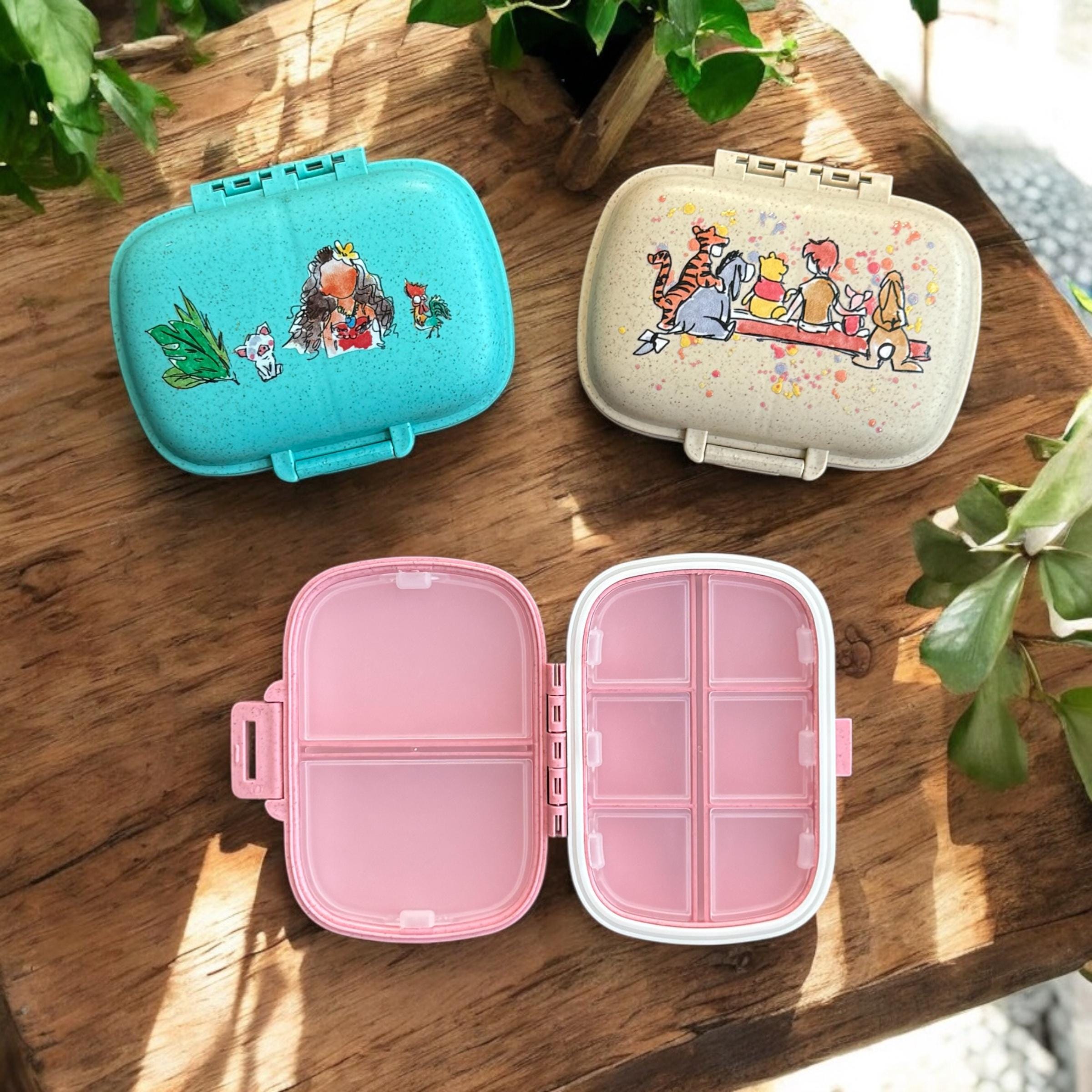 Disney Pill Box Pooh Moana Castle Medicine Box