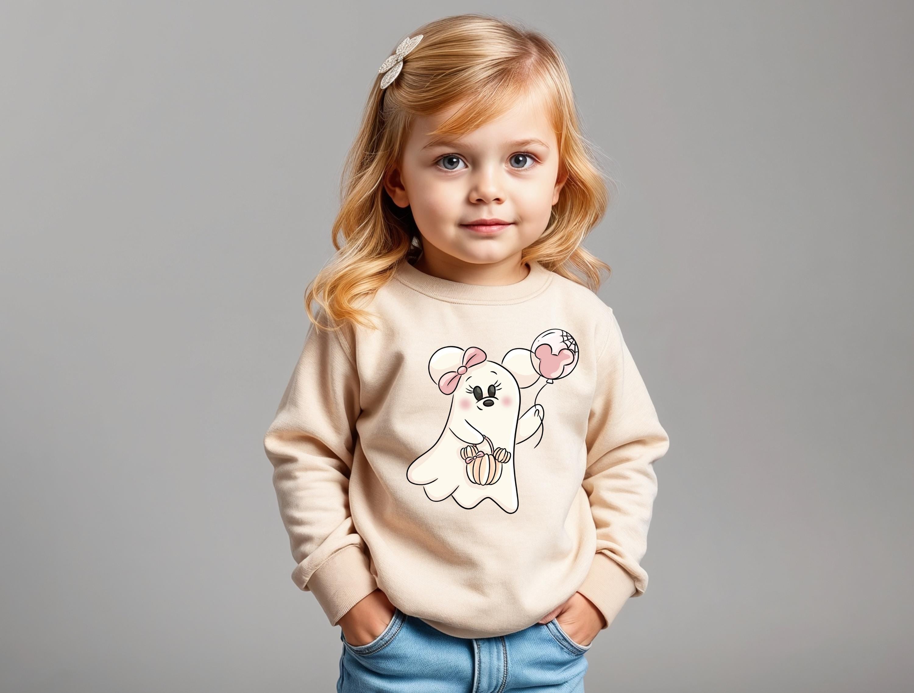 Disney Toddler Minnie Ghost Sweatshirt Pink Halloween Shirt