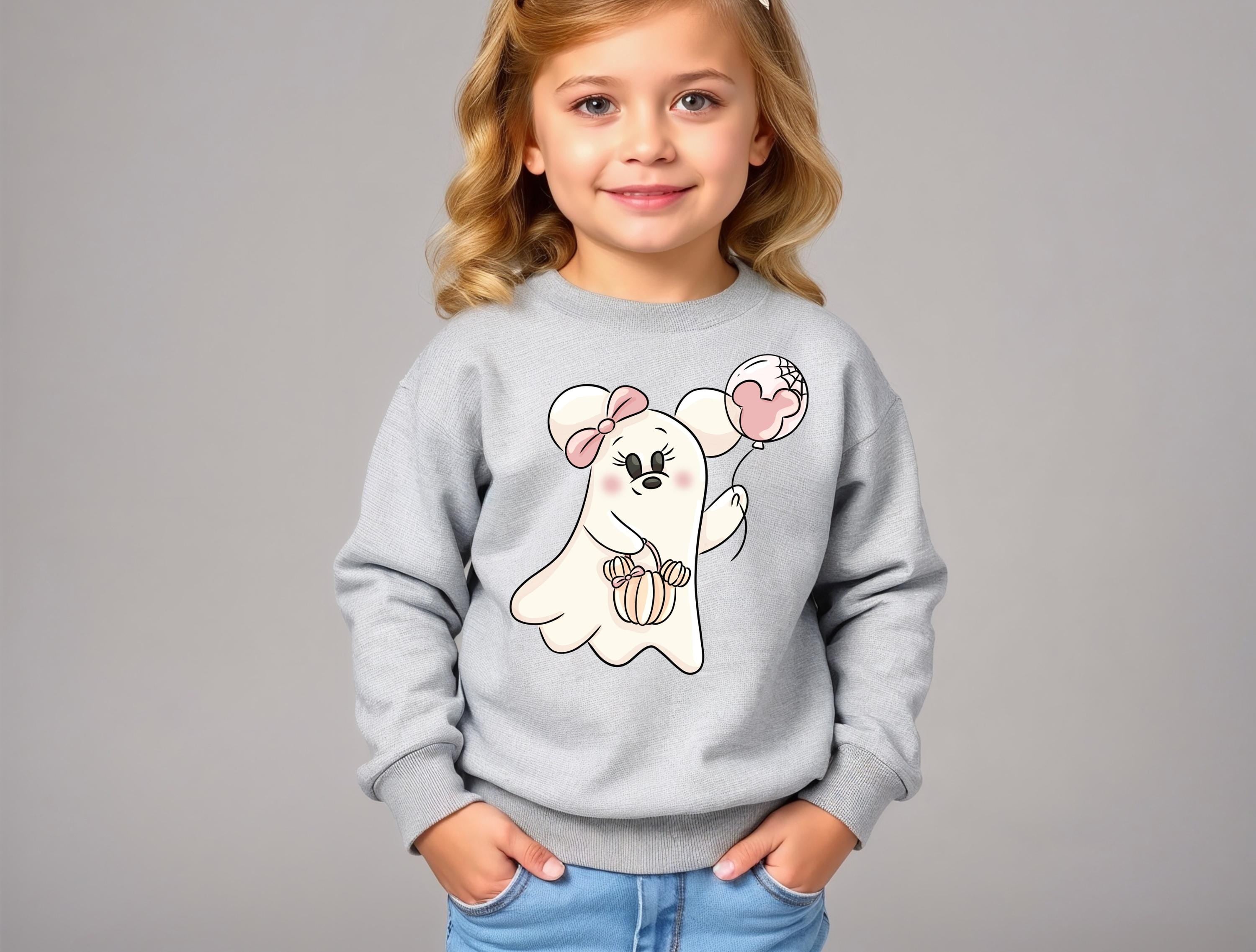 Disney Toddler Minnie Ghost Sweatshirt Pink Halloween Shirt