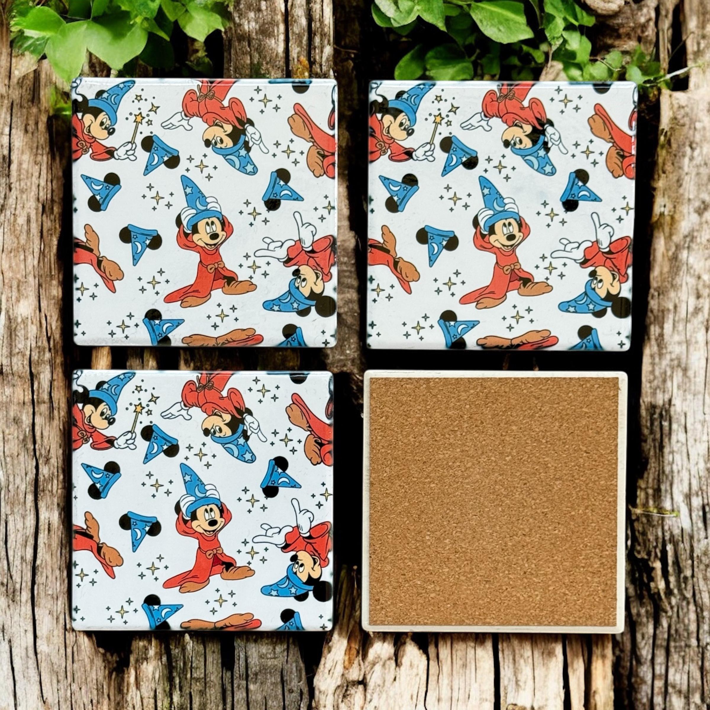 Disney Mickey Fantasmic Ceramic Coaster Set Home Office Decor