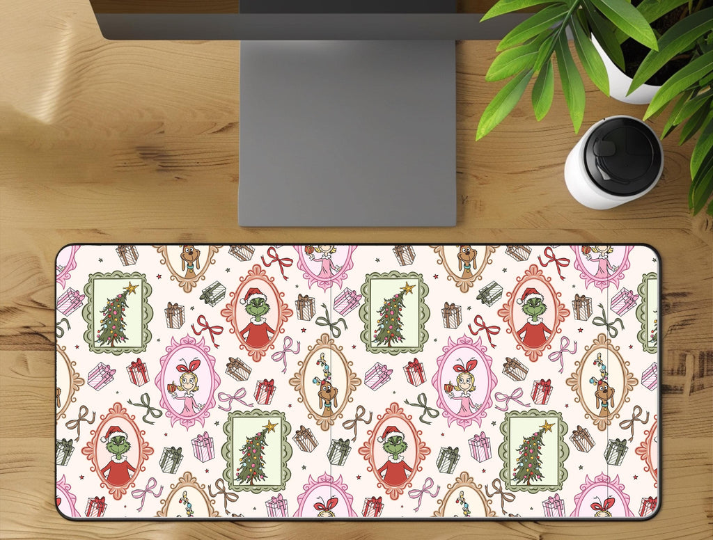 Mean One Desk Mat Christmas Mouse Pad Green Guy