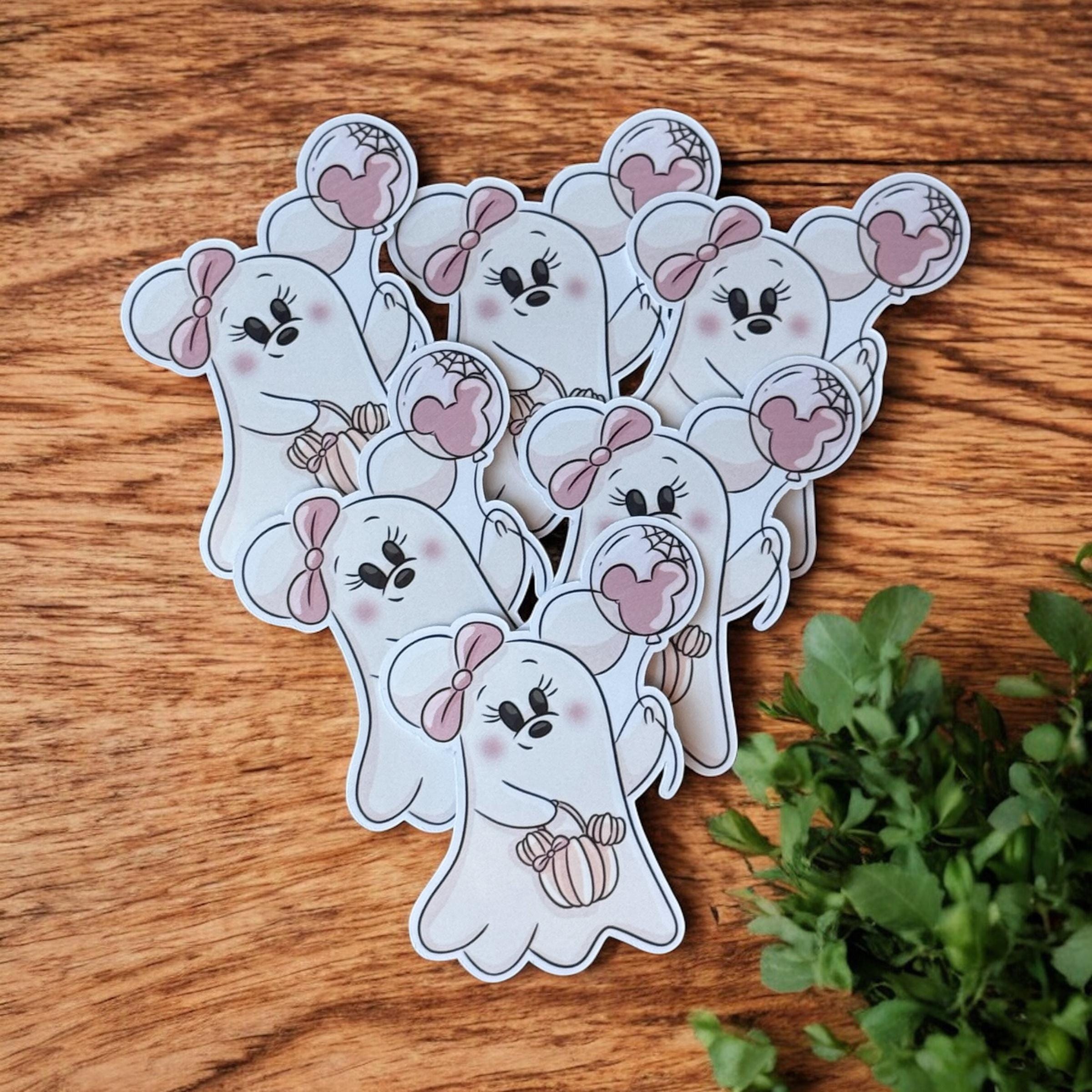 Disney Minnie Pink Ghost Sticker Halloween Decal