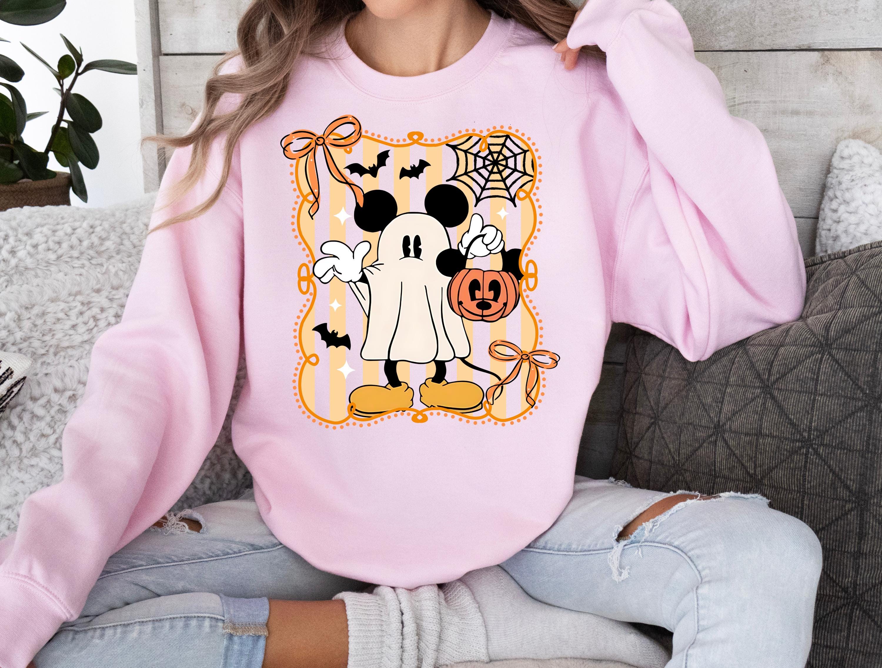 Disney Mickey Halloween Sweatshirt Ghost Coquette Shirt