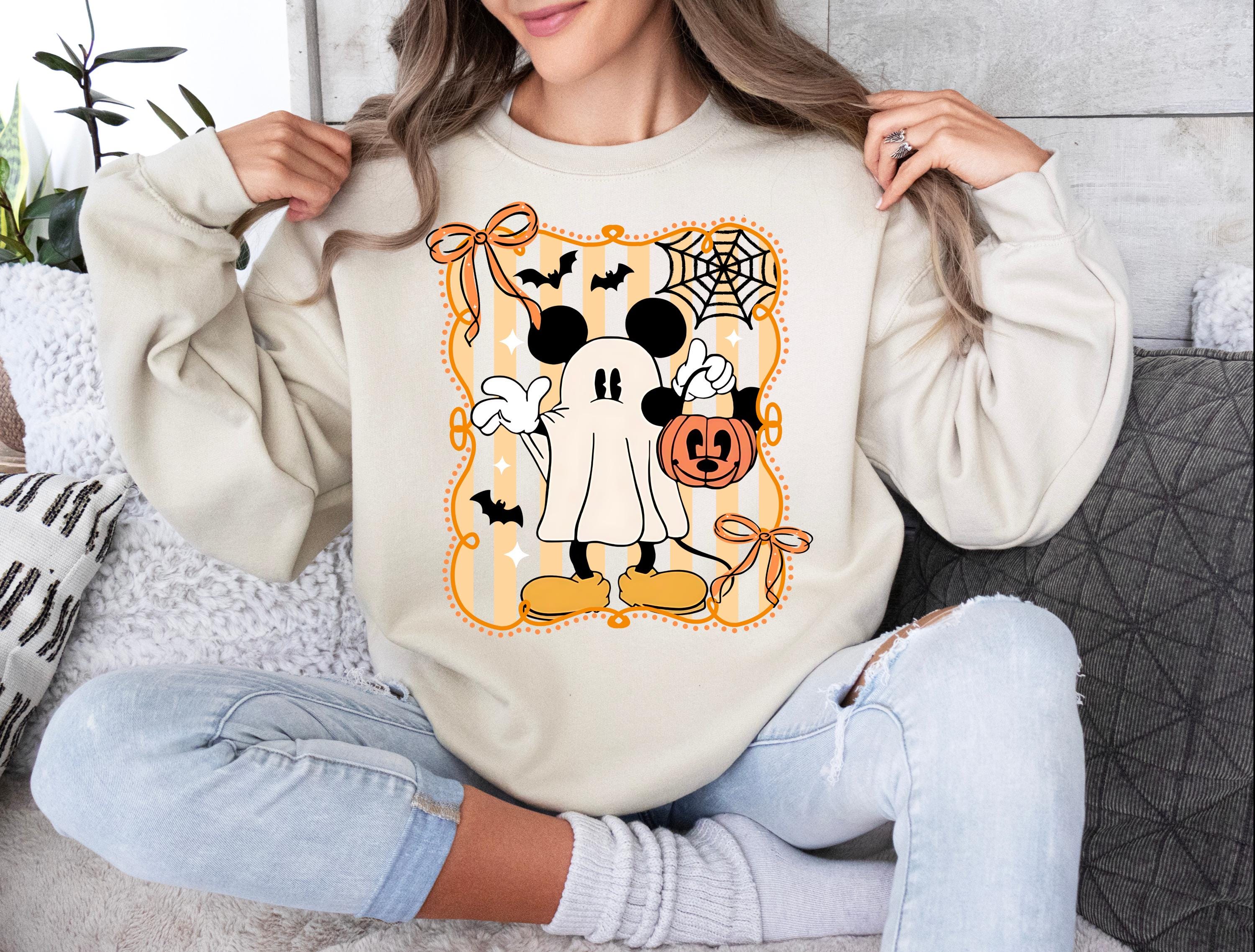 Disney Mickey Halloween Sweatshirt Ghost Coquette Shirt