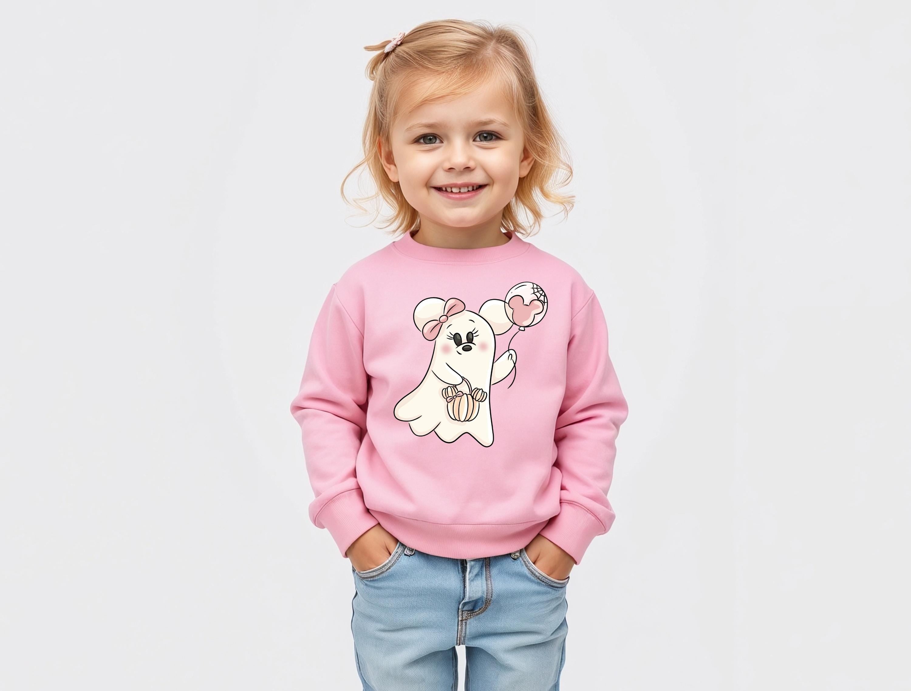 Disney Toddler Minnie Ghost Sweatshirt Pink Halloween Shirt