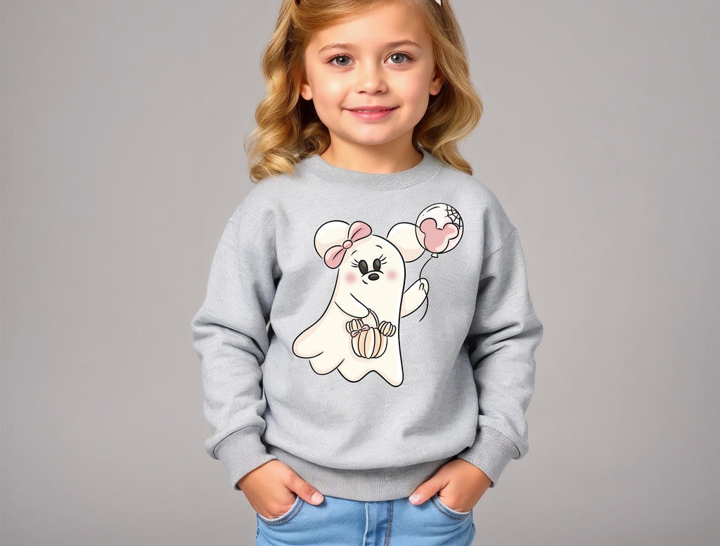 Disney Toddler Minnie Ghost Sweatshirt Pink Halloween Shirt