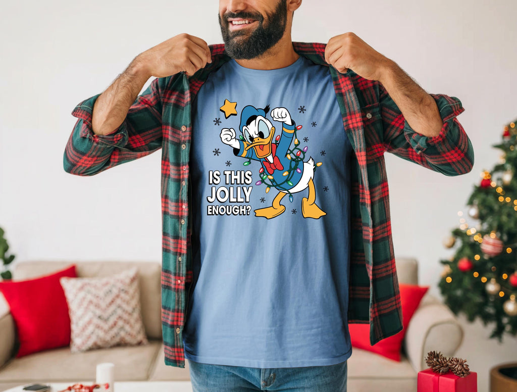 Donald Duck Christmas Comfort Color T-Shirt Men's Holiday Shirt