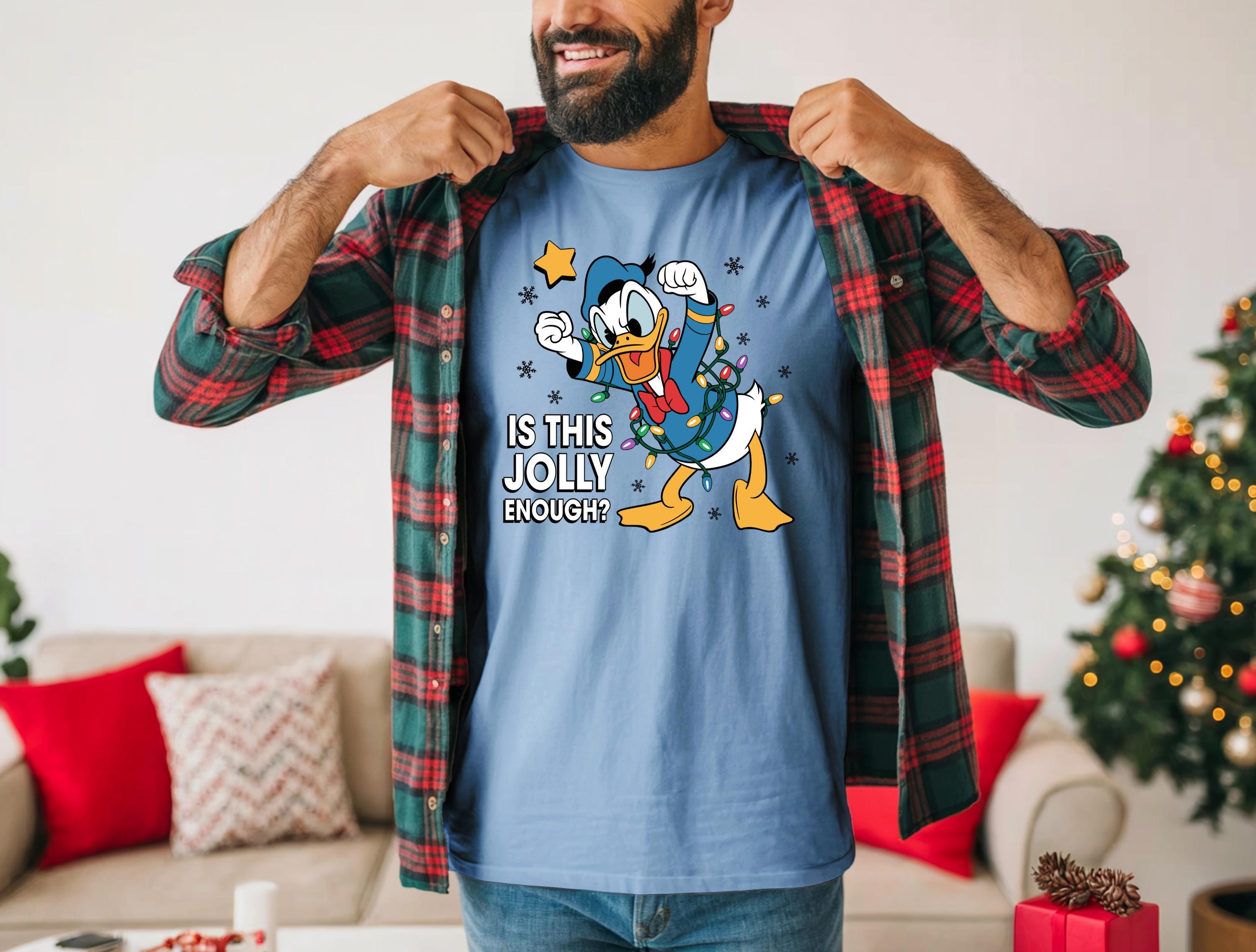 Donald Duck Christmas Comfort Color T-Shirt Men's Holiday Shirt