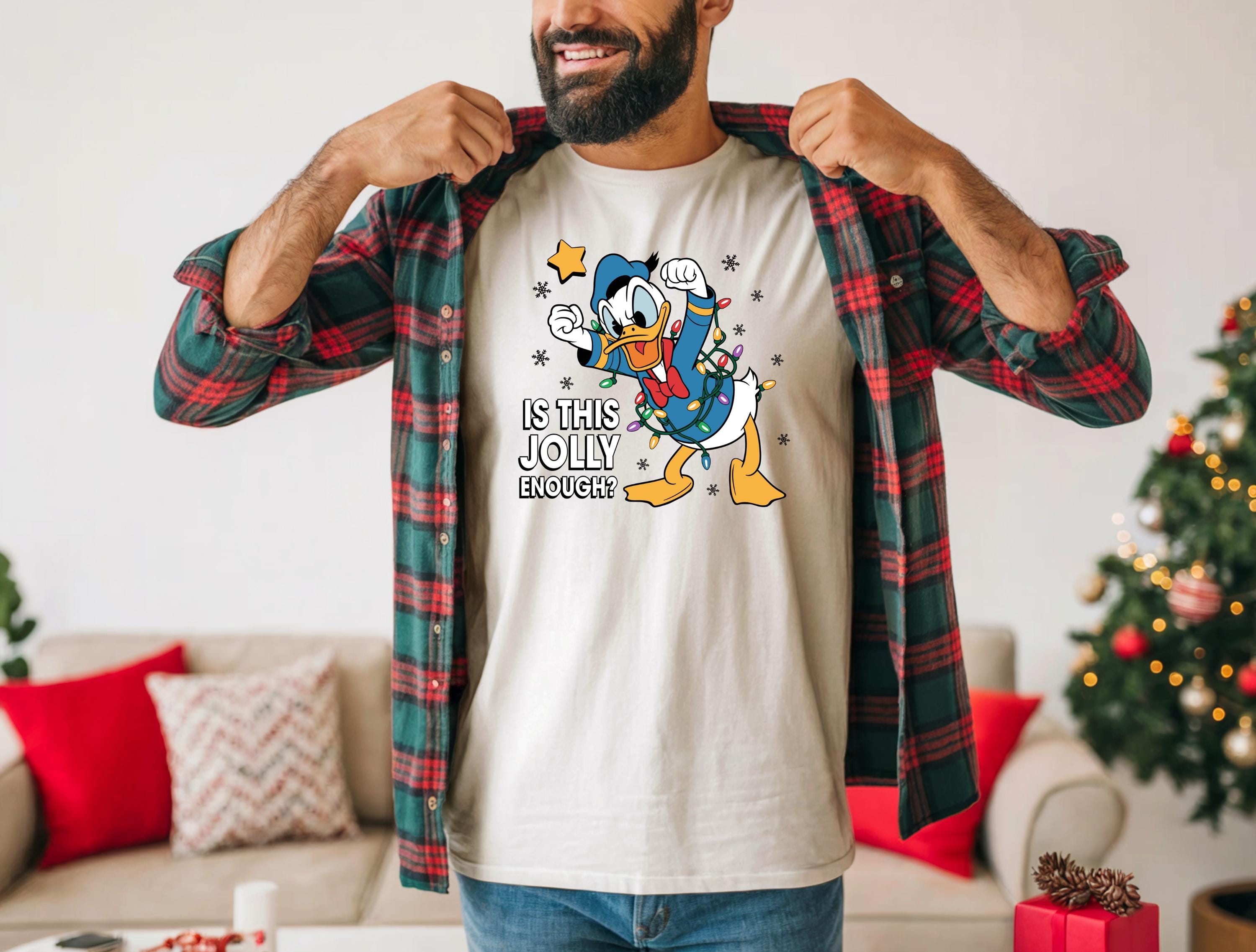 Donald Duck Christmas Comfort Color T-Shirt Men's Holiday Shirt