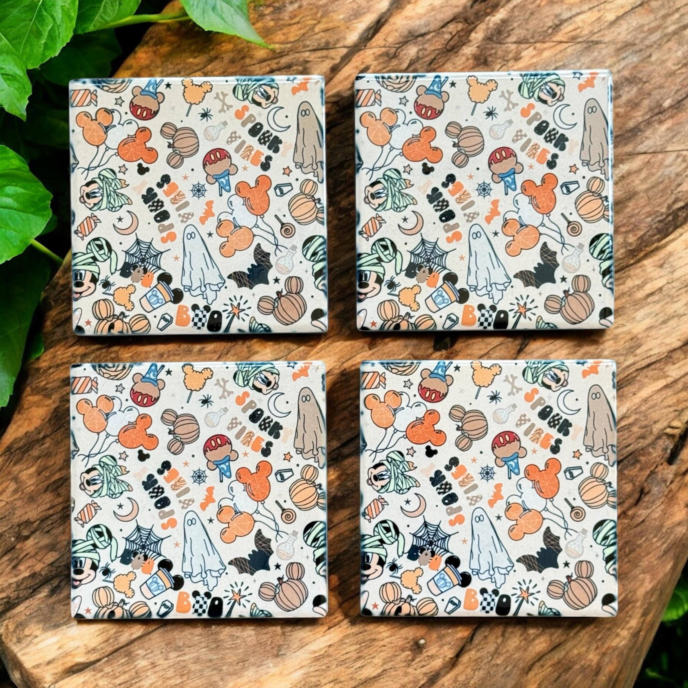 Disney Mickey Halloween Coasters Spooky Home Decor