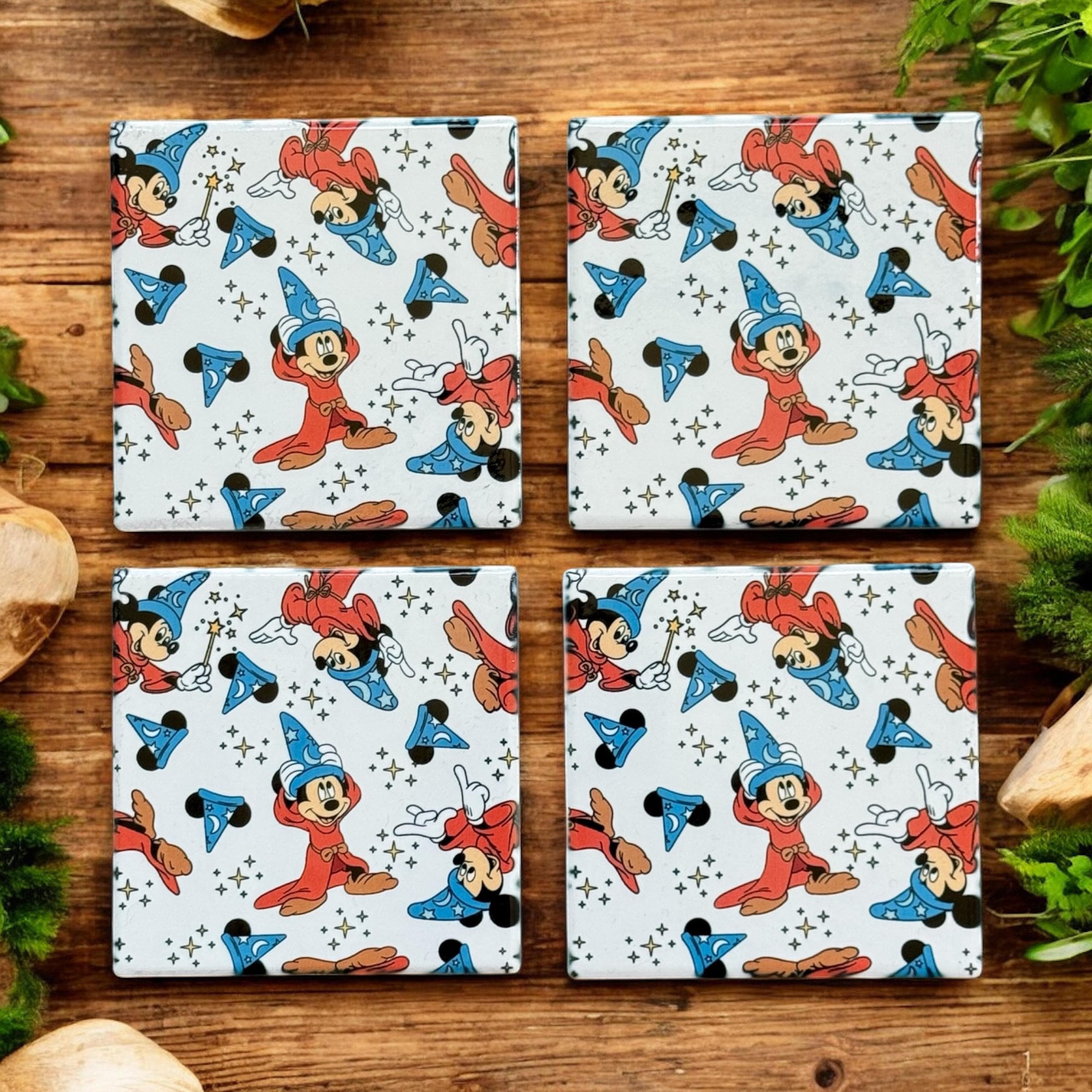 Disney Mickey Fantasmic Ceramic Coaster Set Home Office Decor