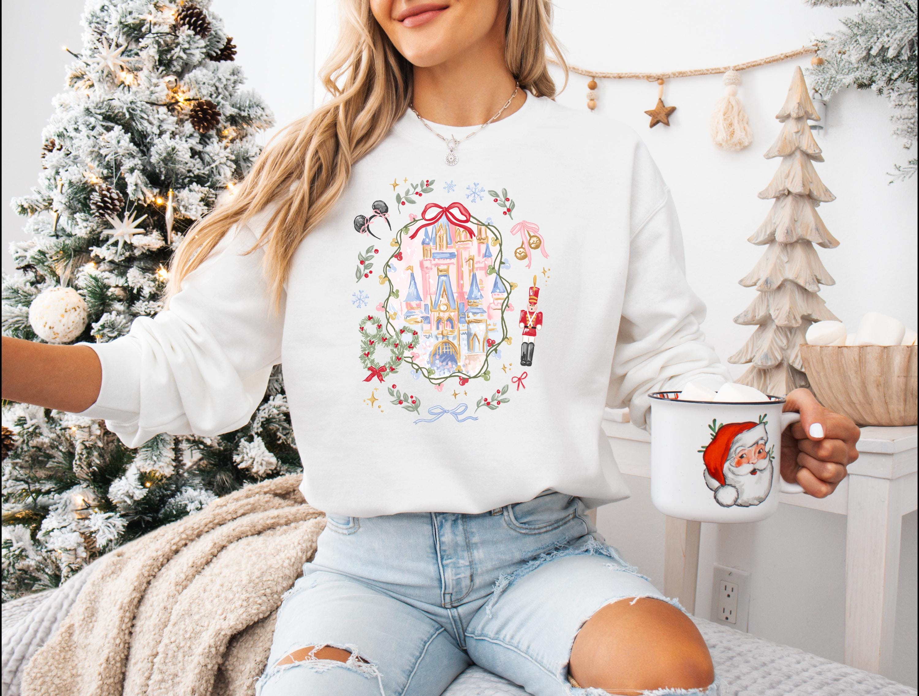Disney Christmas Castle Coquette Sweatshirt Holiday Shirt