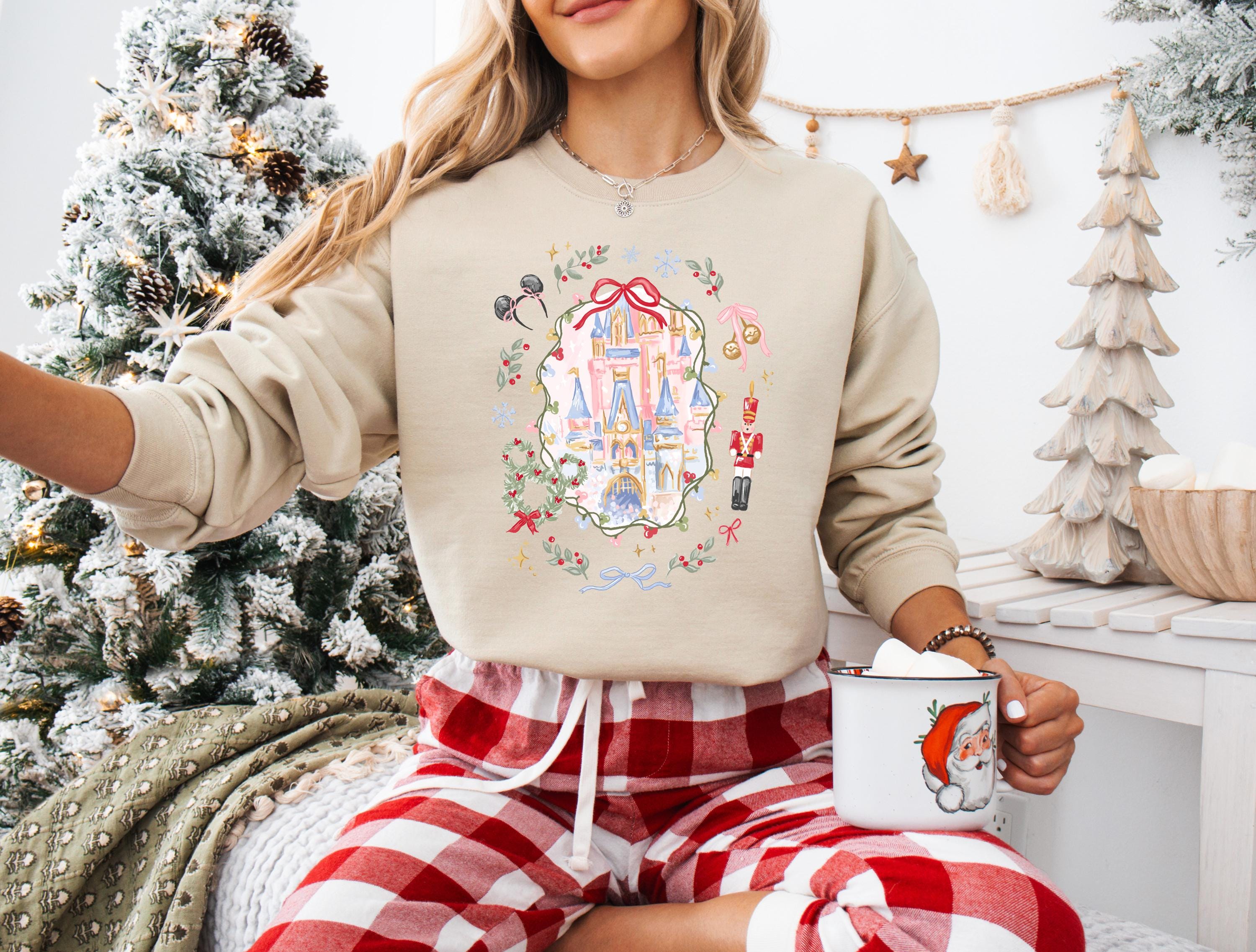 Disney Christmas Castle Coquette Sweatshirt Holiday Shirt