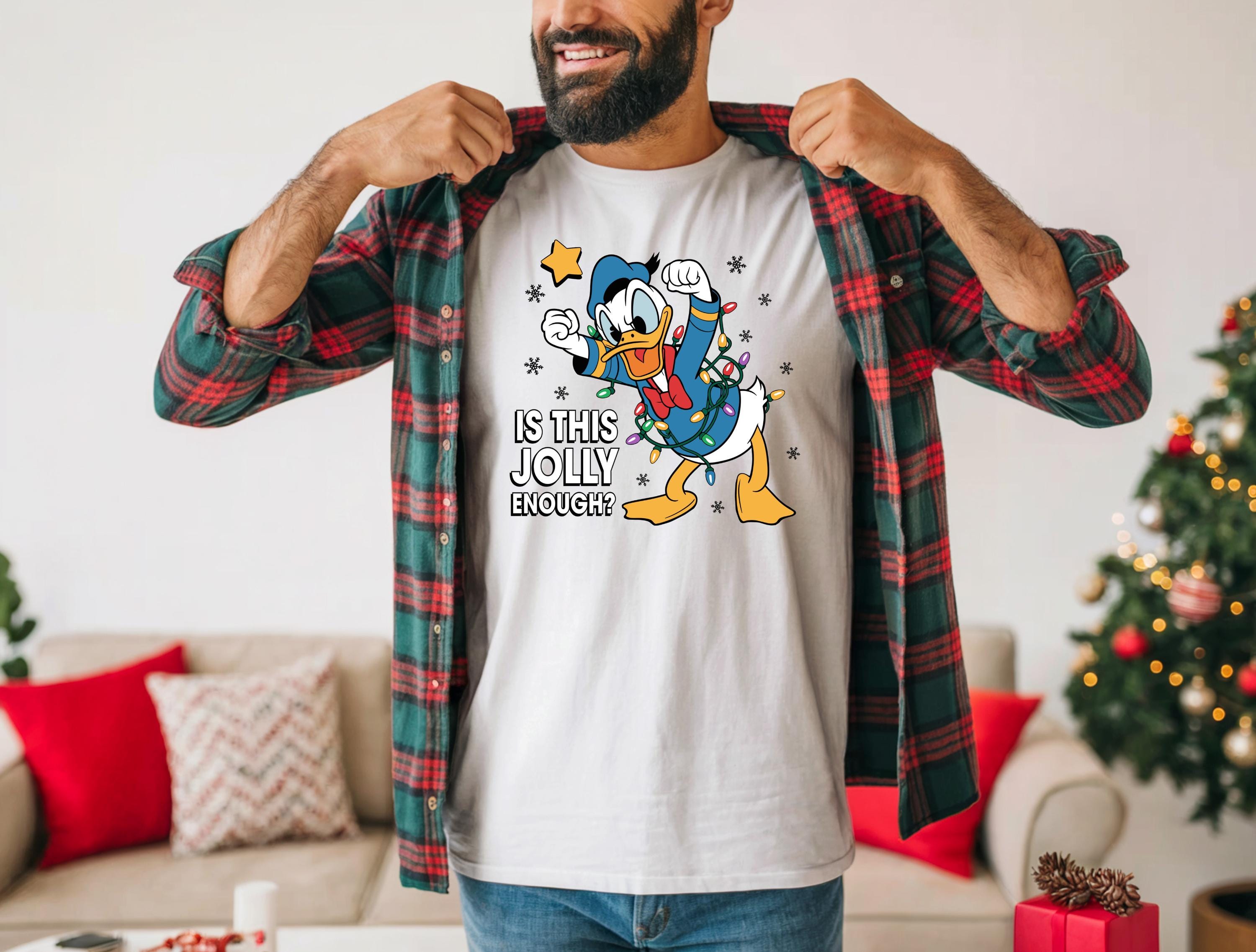 Donald Duck Christmas Comfort Color T-Shirt Men's Holiday Shirt